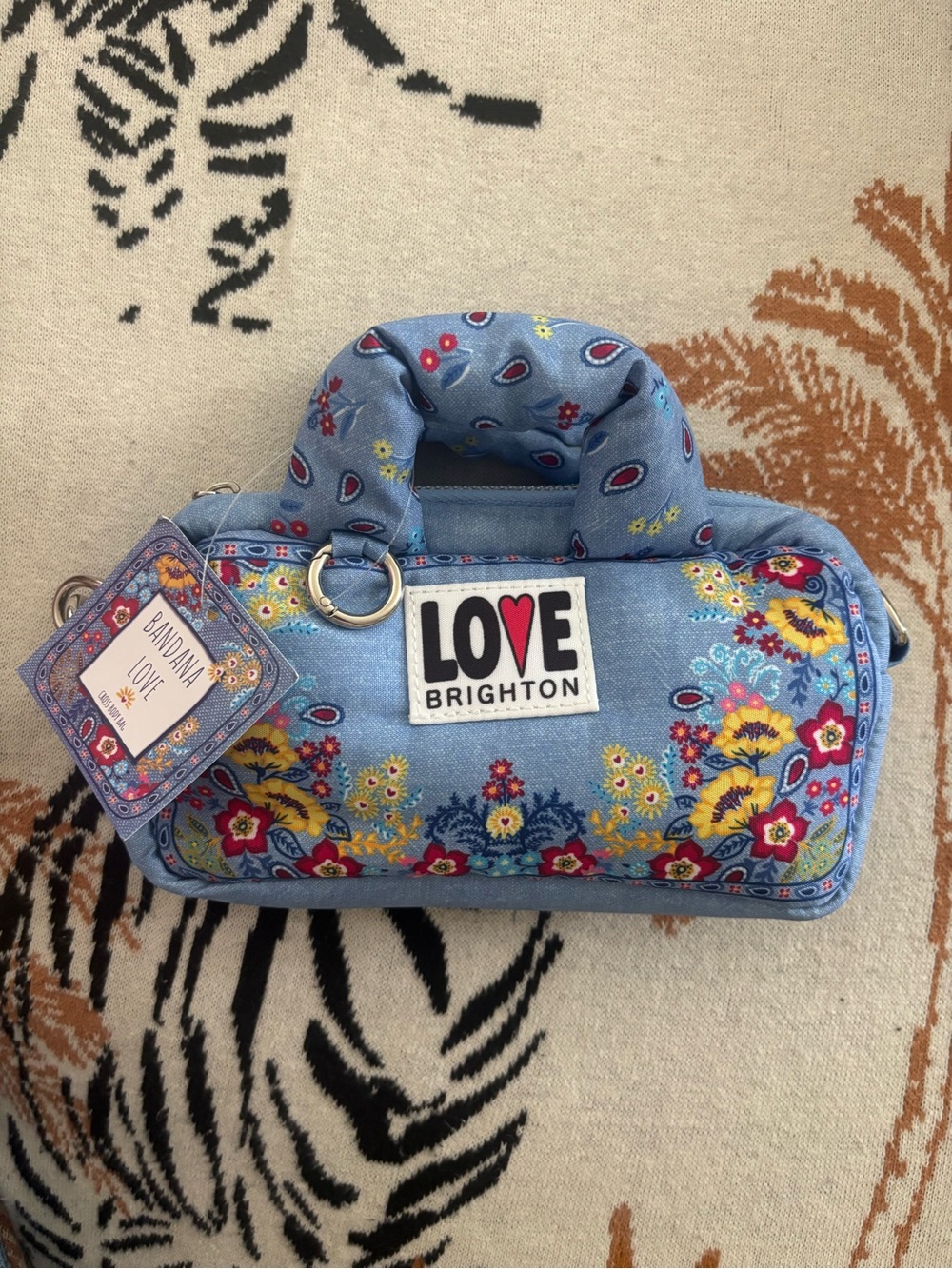 Brighton Light Blue Floral Bandana Mini Bag